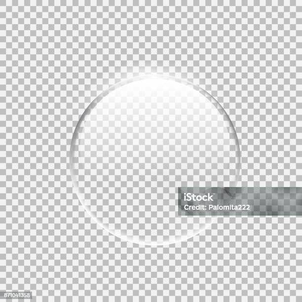 Transparent Glass Sphere With Glares And Highlights Stock Illustration - Download Image Now