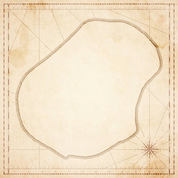 istock Nauru map in retro vintage style - old textured paper 871050524