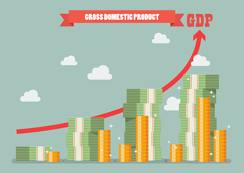 Gross domestic product. Economic growth concept