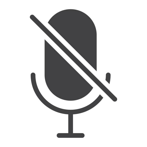 No Microphone glyph icon, web and mobile, no record sign vector graphics, a solid pattern on a white background, eps 10. No Microphone glyph icon, web and mobile, no record sign vector graphics, a solid pattern on a white background, eps 10. aquatic mammal stock illustrations