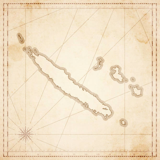 istock New Caledonia map in retro vintage style - old textured paper 871054704