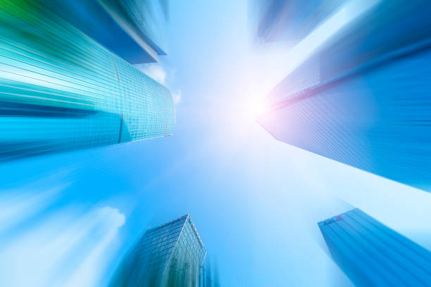 istock Low angle view of skyscrapers architectural glass 871057346