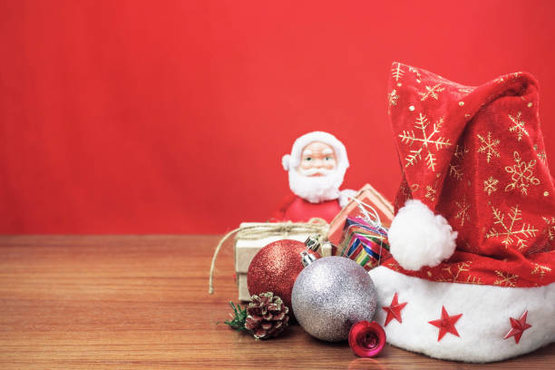 istock Christmas decorations on wooden. 871060394