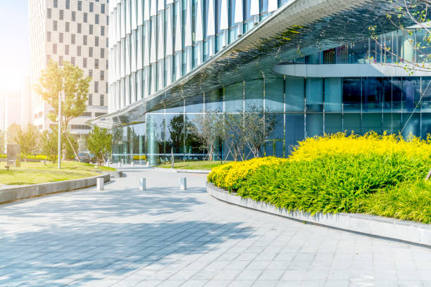 istock Low angle view of skyscrapers architectural glass 871064094