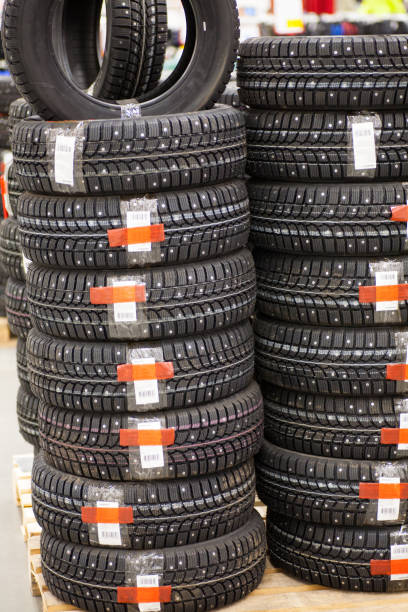 istock Studded tire on a background close-up 871064260