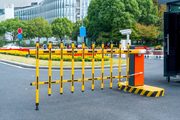 istock Railing at the entrance and exit of parking lot 871070724