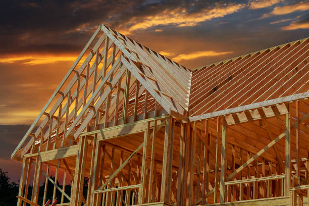 istock wooden roof construction for home, 871070940