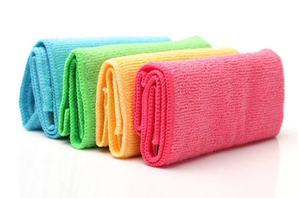 istock Set of microfiber cleaning cloths isolated on white background 871071500