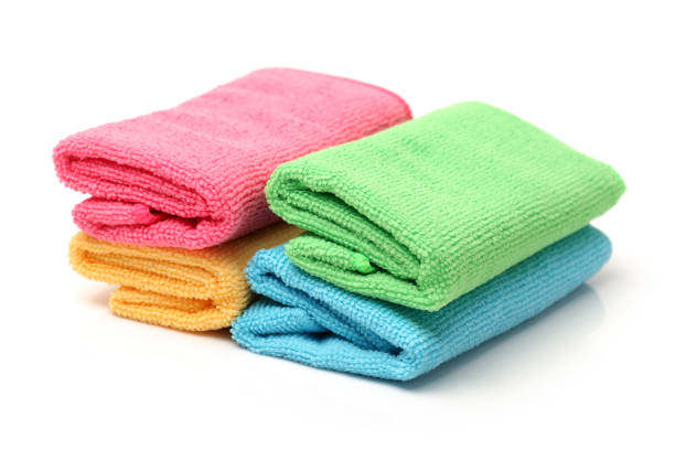 istock Set of microfiber cleaning cloths isolated on white background 871071524