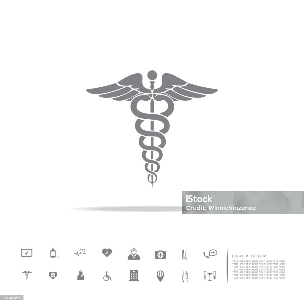 Caducée Symbole médical - clipart vectoriel de Santé et médecine libre de droits