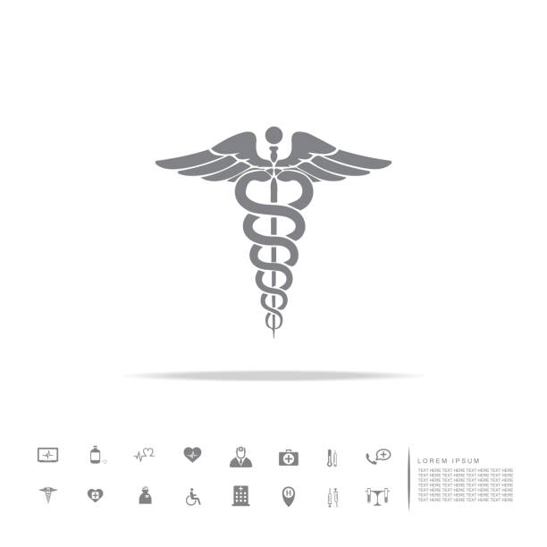 杖醫學符號 - 醫療標誌 幅插畫檔、美工圖案、卡通及圖標