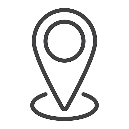 Map pointer line icon, web and mobile, gps sign vector graphics, a linear pattern on a white background, eps 10.