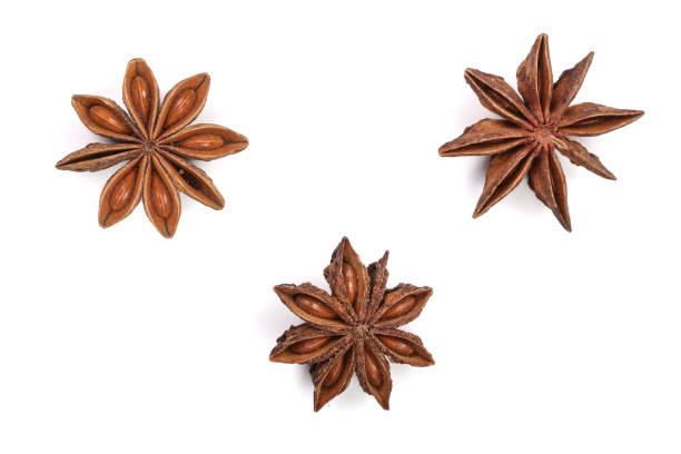 istock Star anise isolated on white background. Top view 871081558