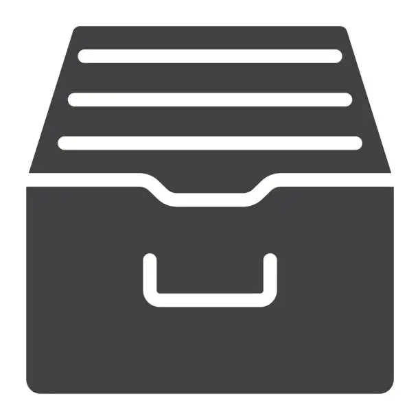 Vector illustration of Archive storage glyph icon, web and mobile