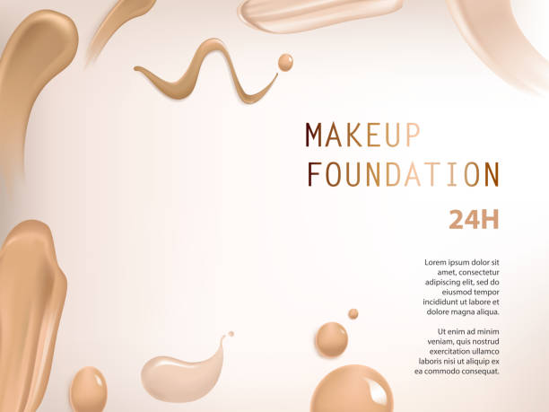istock Poster with texture of smears of liquid foundation 871091800
