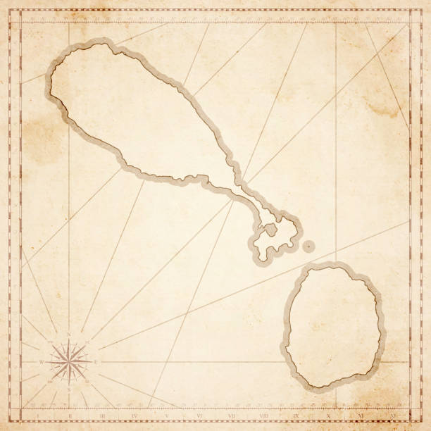 istock Saint Kitts and Nevis map in retro vintage style - old textured paper 871094798