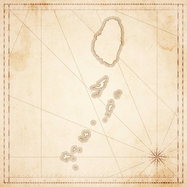 istock Saint Vincent and the Grenadines map in retro vintage style - old textured paper 871098224
