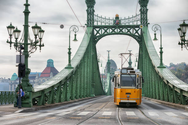 istock Vintage Cable Car on Liberty Bridge 871109666