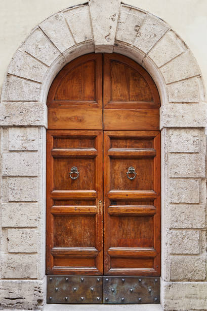 Wooden brown door in Rome