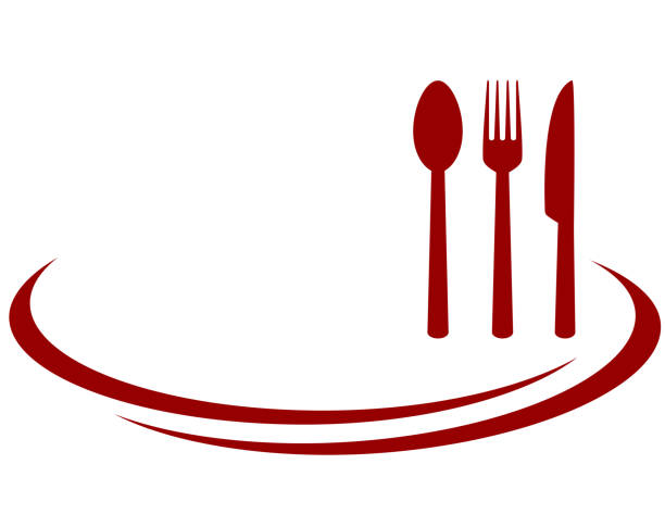 hintergrund für restaurant - nobody table knife food dinner stock-grafiken, -clipart, -cartoons und -symbole