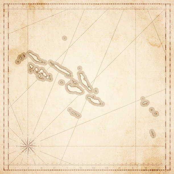 istock Solomon Islands map in retro vintage style - old textured paper 871119242