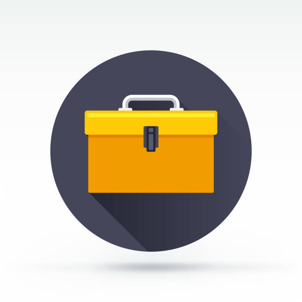 Toolbox Icon Flat style with long shadows, tool box vector icon toolbox stock illustrations
