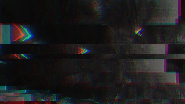 unique design abstract digital pixel noise glitch error video damage - television television static poltergeist broken imagens e fotografias de stock