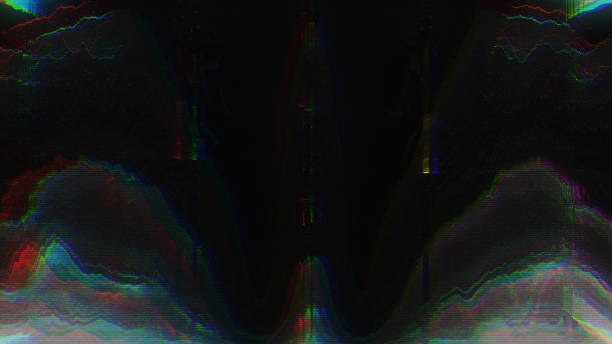 diseño único pixel digital abstracto ruido falla error video daño - television television static poltergeist broken fotografías e imágenes de stock