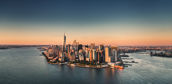vista aérea de la isla de Manhattan photo