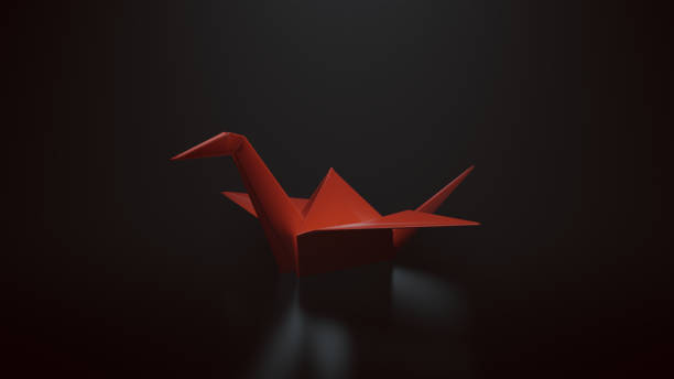 istock Red Origami Crane 871144884