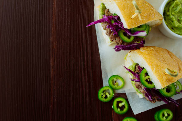 istock Hamburgers with avocado paste and chili 871154114