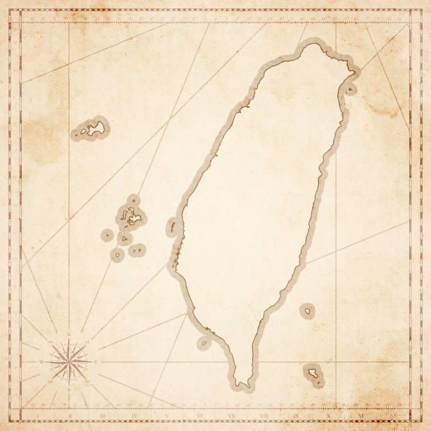 istock Taiwan map in retro vintage style - old textured paper 871156518