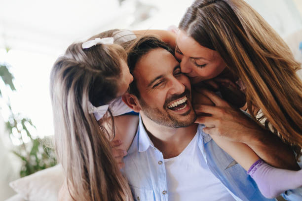istock Happy family having fun times at home 871172424