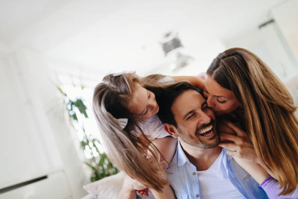 istock Happy family having fun times at home 871172480