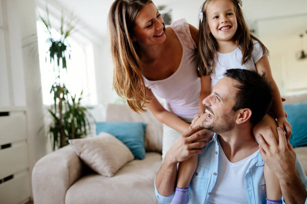 istock Happy family having fun times at home 871172580