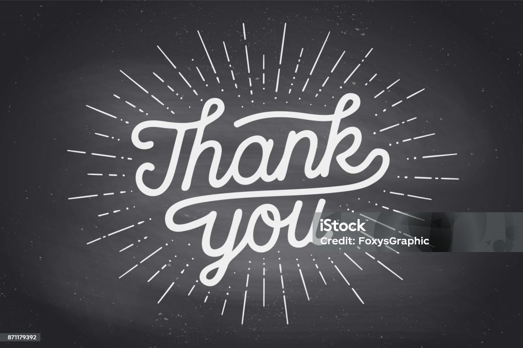 Main d’inscription Merci - clipart vectoriel de Thank You - Petite phrase libre de droits