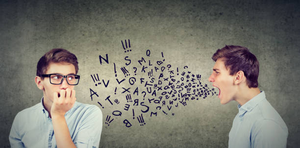 istock Split personality. Angry young man screaming at scared anxious himself 871180412