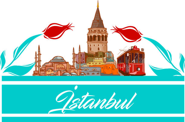 ilustrações, clipart, desenhos animados e ícones de istambul ícone e forma ilustração vetorial - maiden