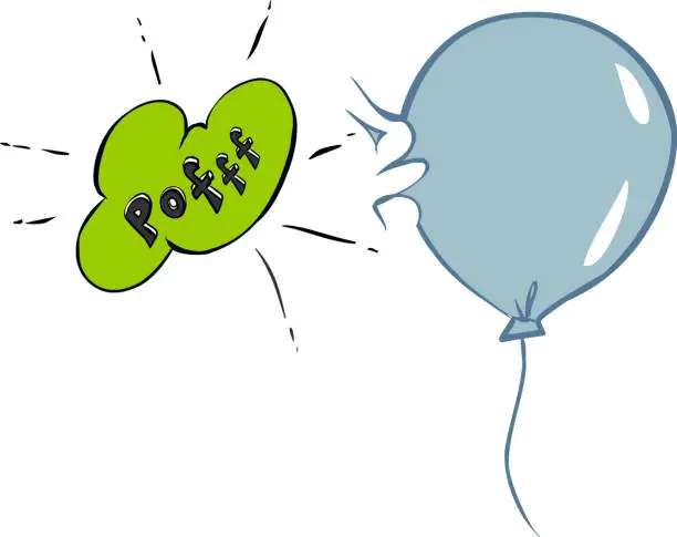 Vector illustration of vector illustration of a bursting ballon