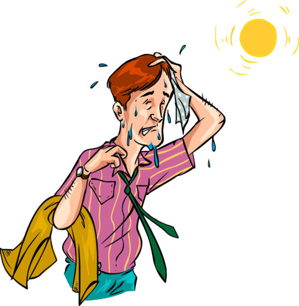 vector illustration of a sweat smells nasty man vector art illustration