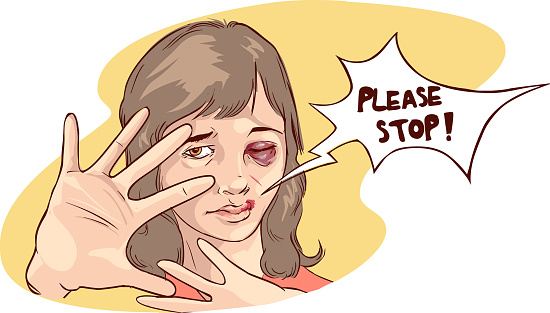 vector illustration of a Stop violence against women