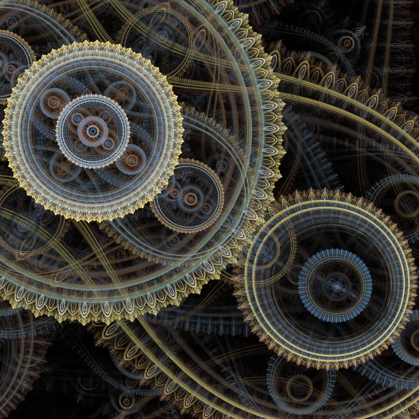 istock Abstract fractal mechanical and cogwheel background 871184962