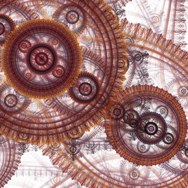 istock Abstract fractal mechanical and cogwheel background 871184970