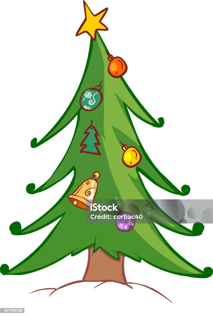 Ilustración de Ilustración De Vector De Un Pino De Navidad De Dibujos  Animados y más Vectores Libres de Derechos de Adorno de navidad - iStock