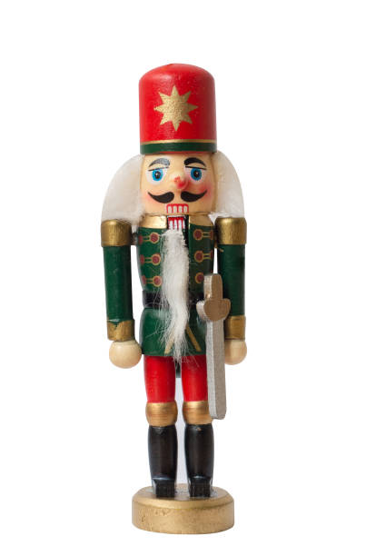 istock Christmas nutcracker toy soldier traditional figurine, Isolated on white background 871195974