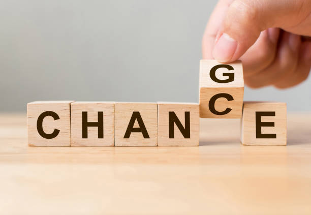 Hand flip wooden cube with word "change" to "chance", Personal development and career growth or change yourself concept Hand flip wooden cube with word "change" to "chance", Personal development and career growth or change yourself concept change stock pictures, royalty-free photos & images