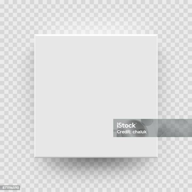 Ilustración de Caja Blanca Mock Up Modelo 3d Vista Superior Aislado Fondo Transparente y más Vectores Libres de Derechos de Caja