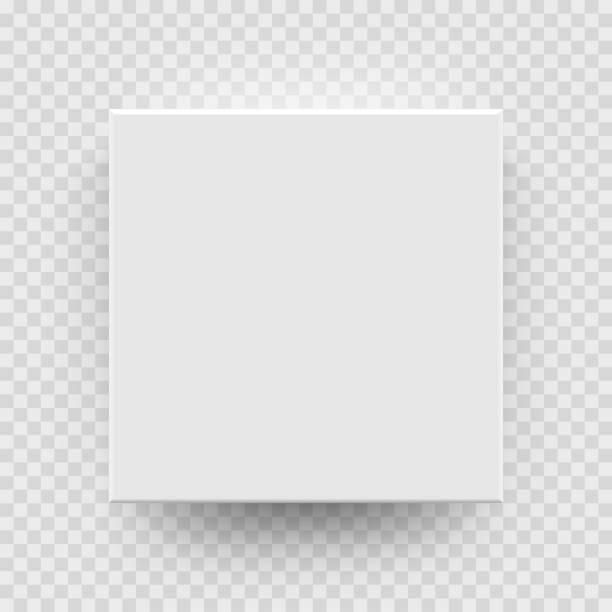 illustrazioni stock, clip art, cartoni animati e icone di tendenza di white box mock up modello 3d top view modello isolato sfondo trasparente - box white cube blank