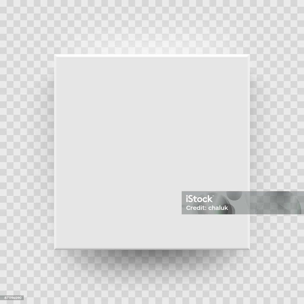 White box mock up model 3D top view model isolated transparent background White box mock up model 3D top view with shadow. Vector isolated blank cardboard open or white paper matchbook container box package template on transparent background Box - Container stock vector