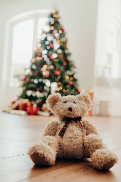 istock Teddy bear as Christmas gift for children. 871199480